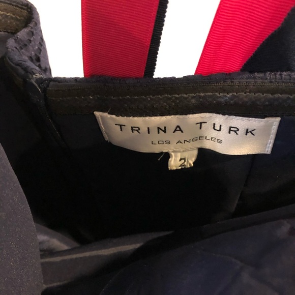 Trina Turk Navy Lace Strapless Dress - Picture 4 of 4